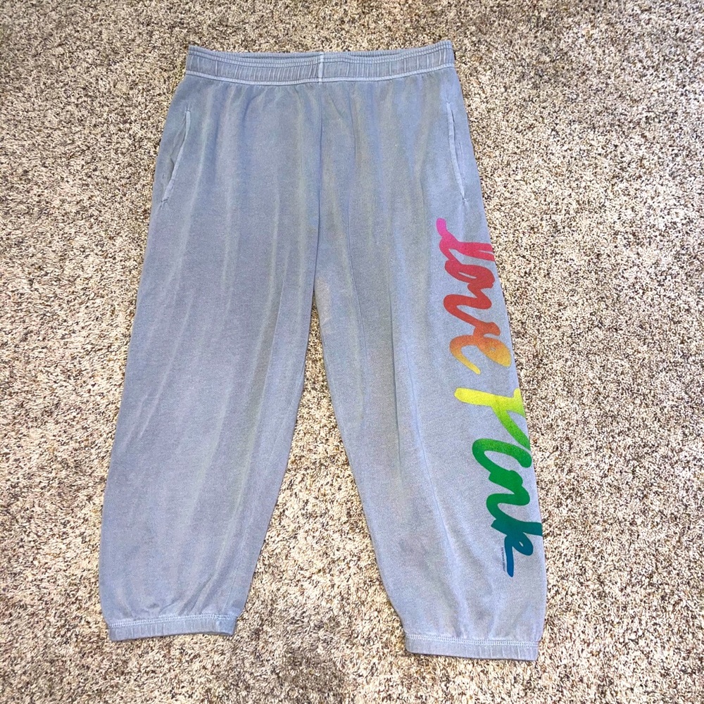 pink 4/5 down in length sweats